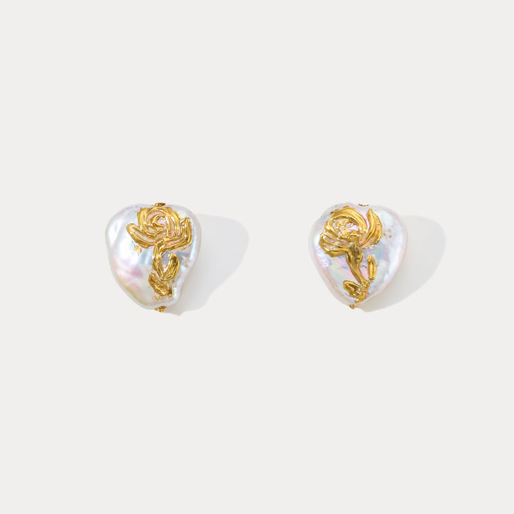 Selenichast Rose Pearl Earrings