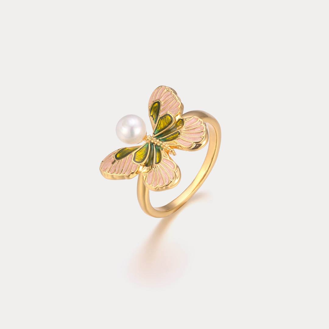 Selenichast Butterfly Enamel Ring
