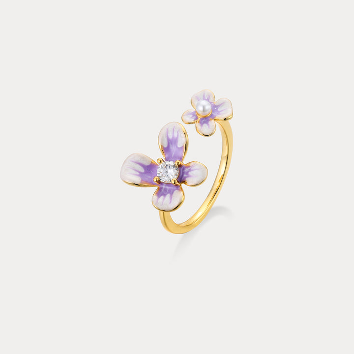 Selenichast Purple Flower Ring