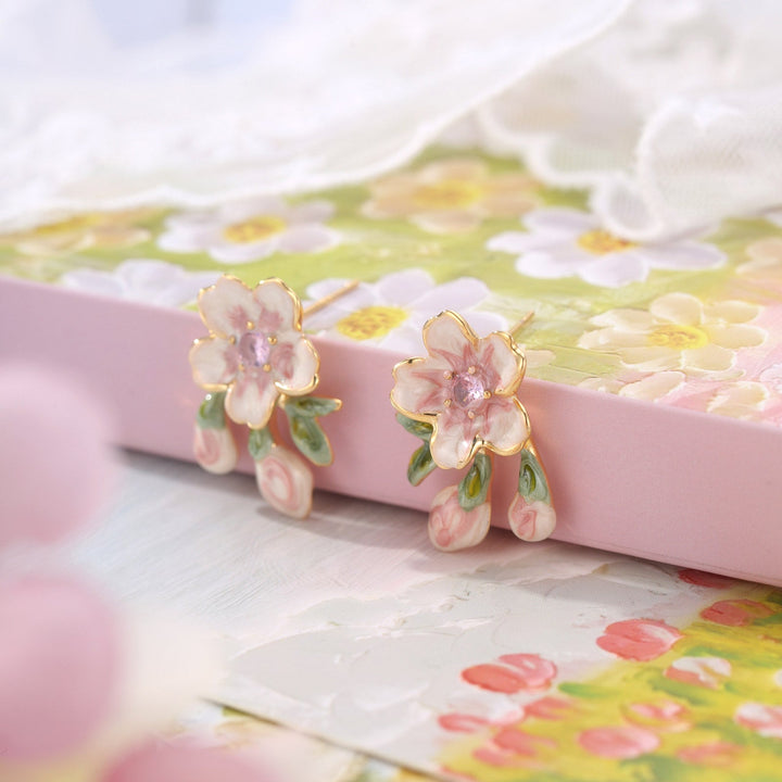 Enamel Sakura Earrings