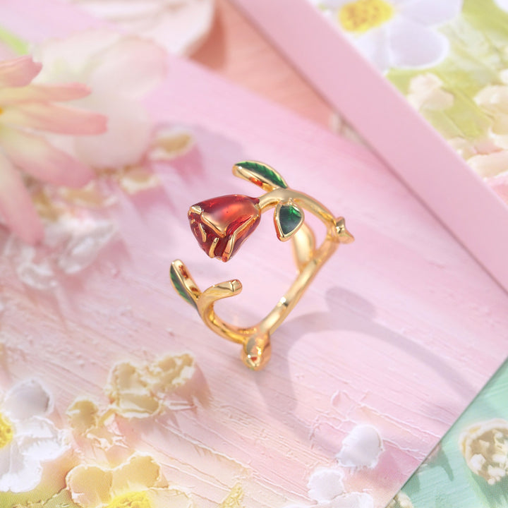 Selenichast Rose Enamel Ring