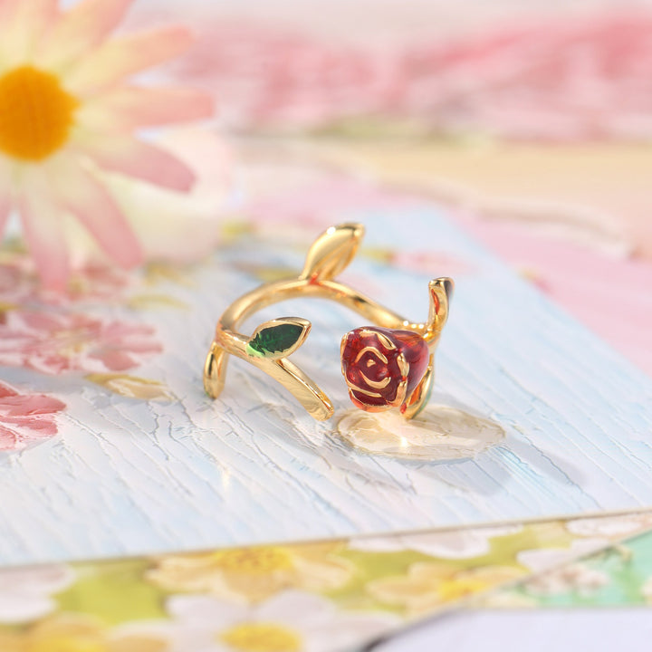 Selenichast Rose Enamel Ring