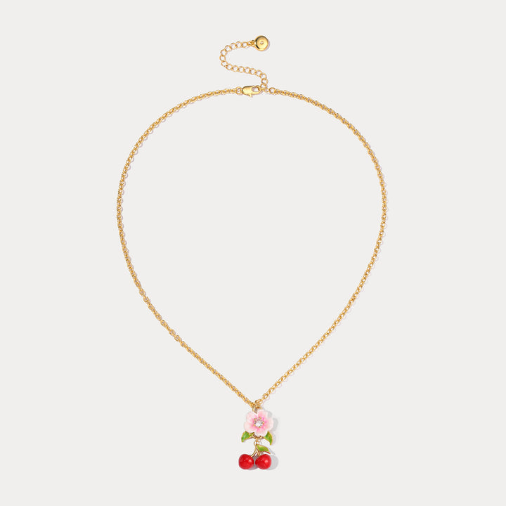 Cherry Necklace Gold