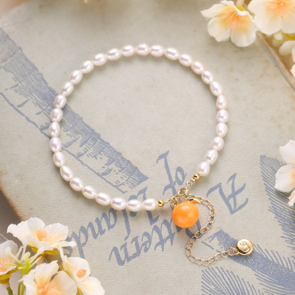 Selenichast Orange Pearl Bracelet
