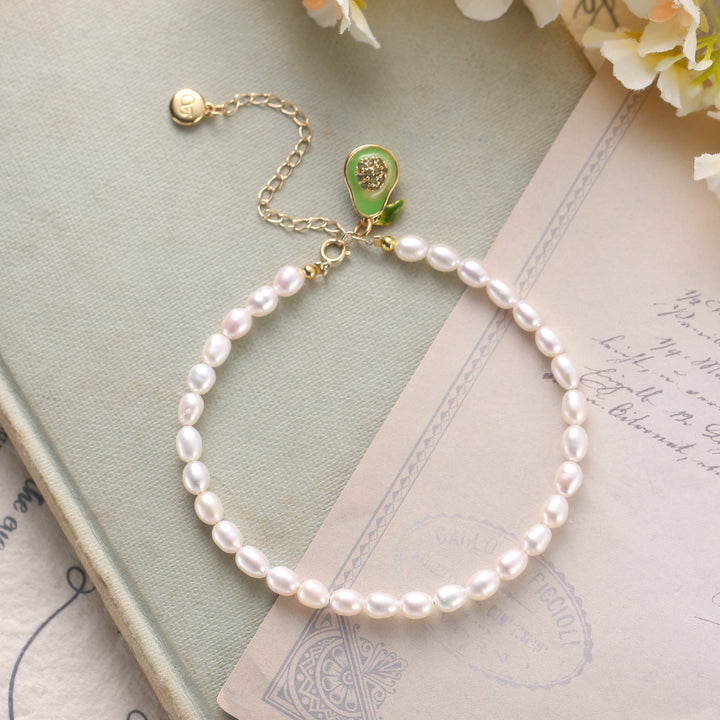 Selenichast Avocado Pearl Anklet