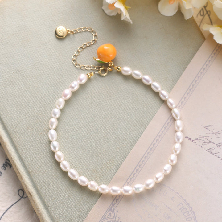 Selenichast Orange Pearl Bracelet