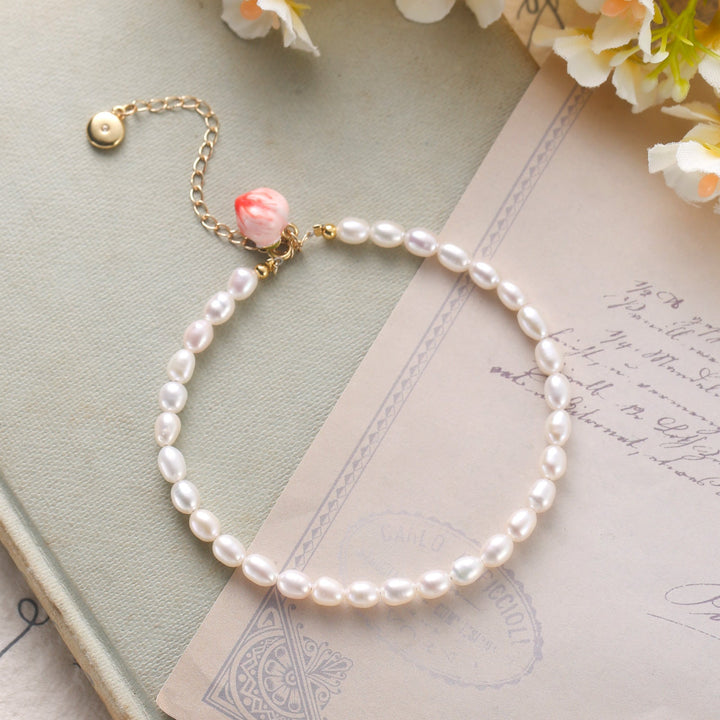 Selenichast Peach Pearl Bracelet