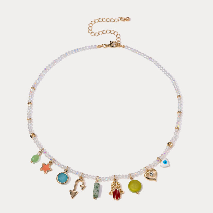 Selenichast Evil Eye Colorful Beaded Necklace