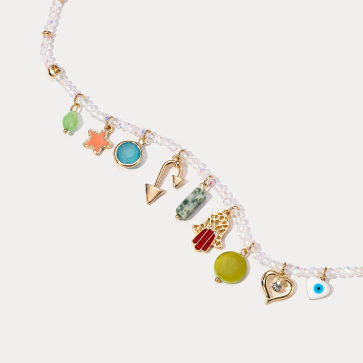 Selenichast Evil Eye Colorful Beaded Necklace