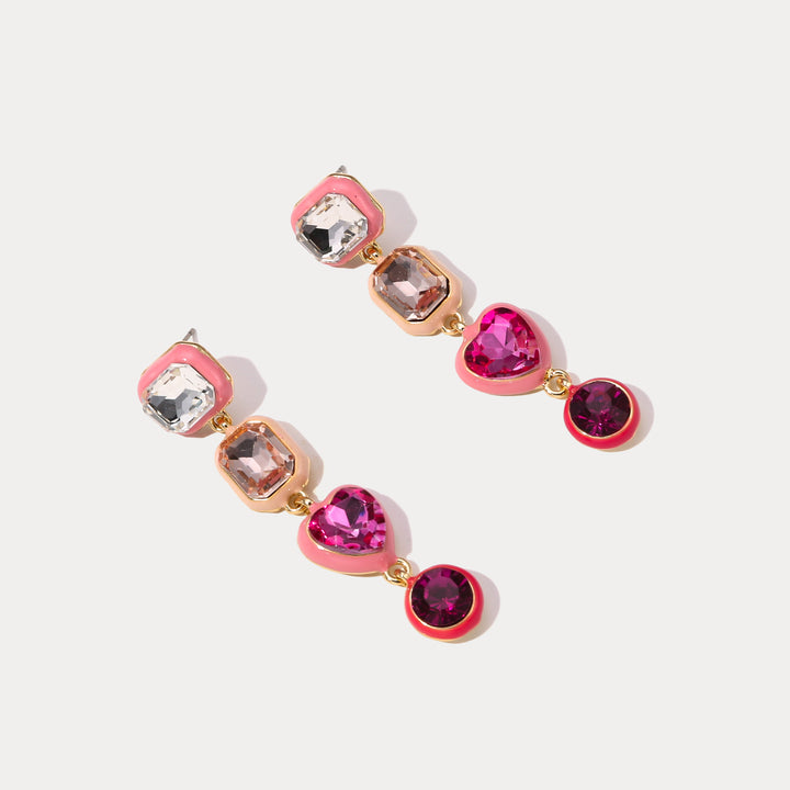 Selenichast Enamel Heart Earrings