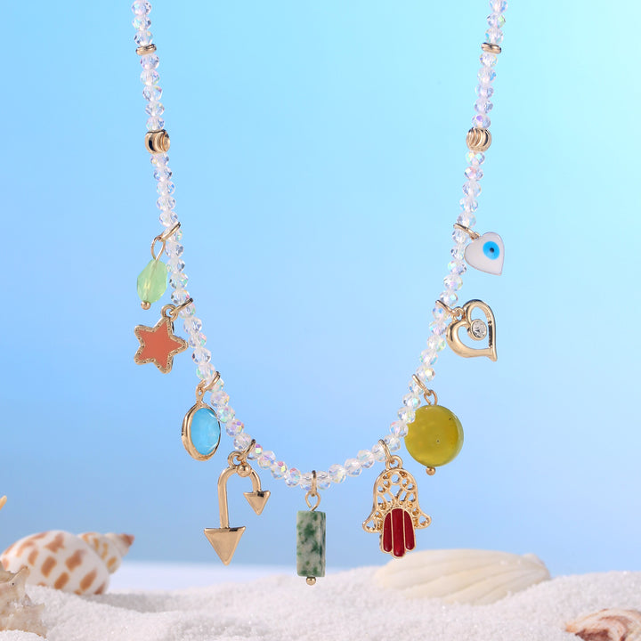 Selenichast Evil Eye Colorful Beaded Necklace