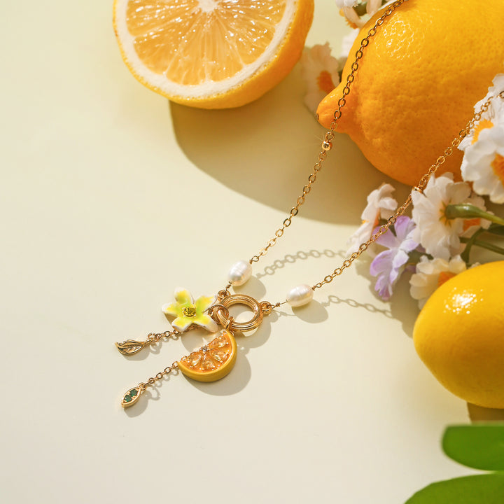 Fancy Lemon Flower Necklace