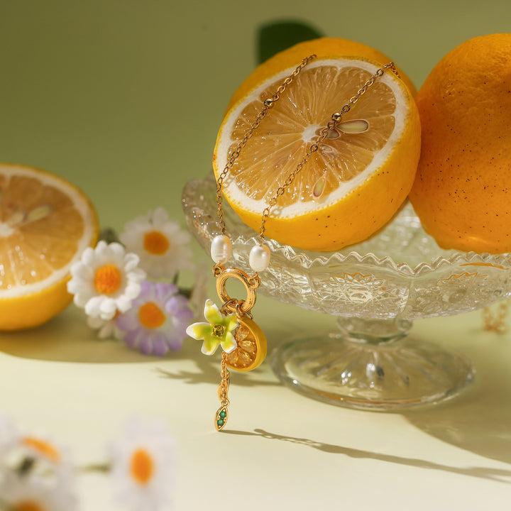 Delicate Lemon Flower Necklace