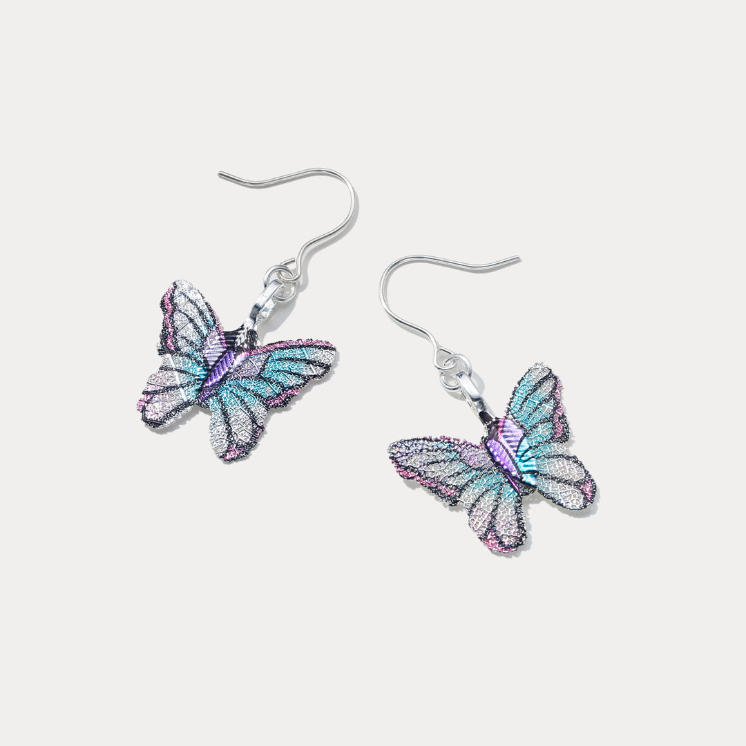 Butterfly Real Leaf Earrings