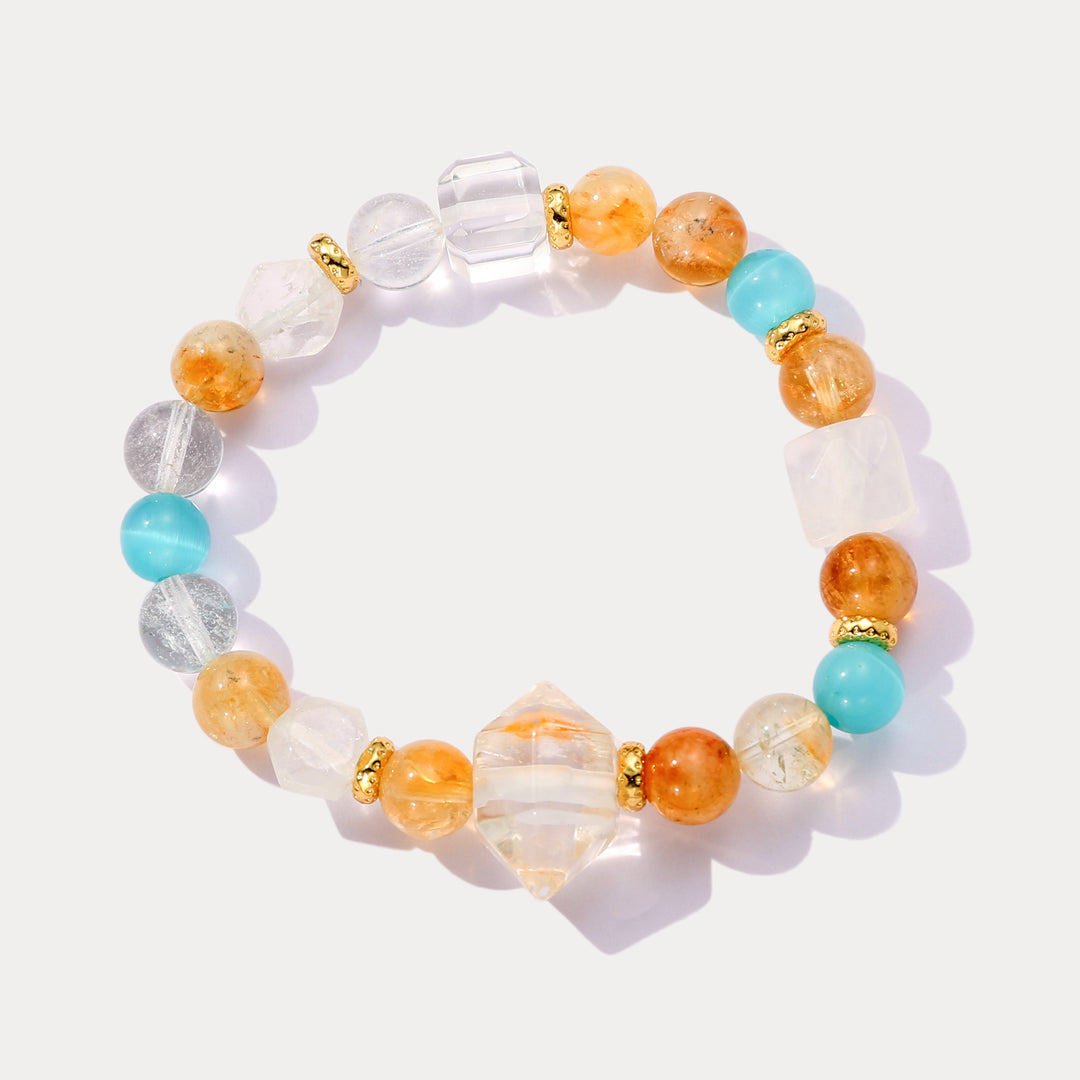 Selenichast Citrine and Clear Quartz Bracelet
