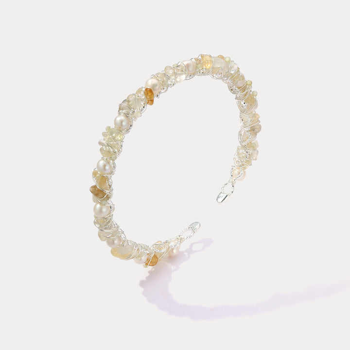 Citrine Chip Pearl Bracelet