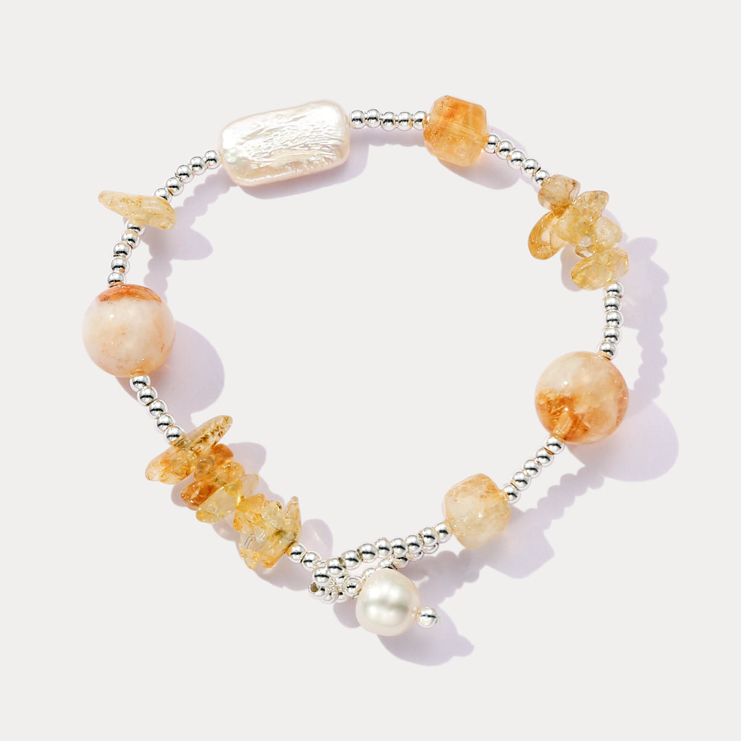 Selenichast Citrine Baroque Pearl Bracelet