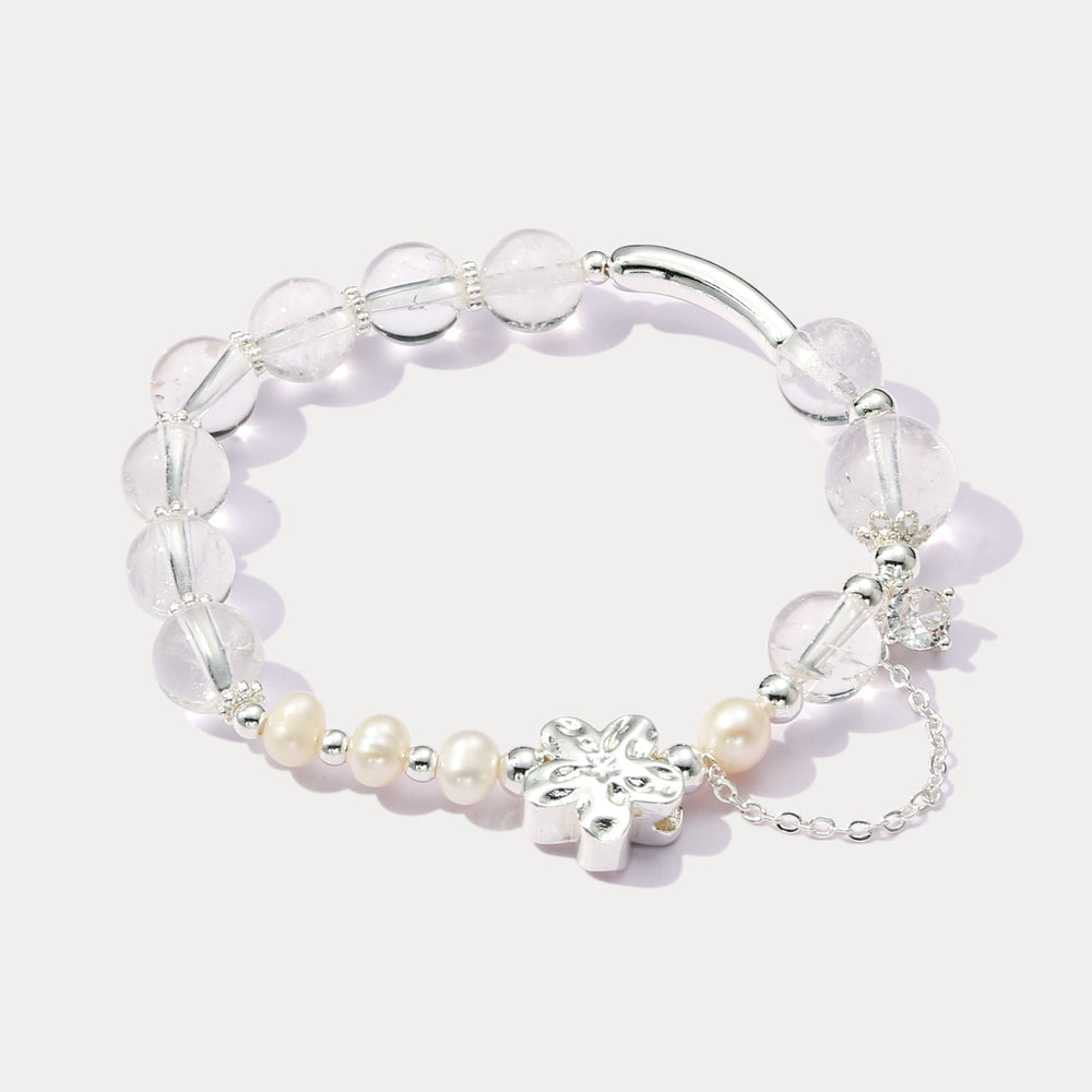 Clear Quartz Pearl Bracelet