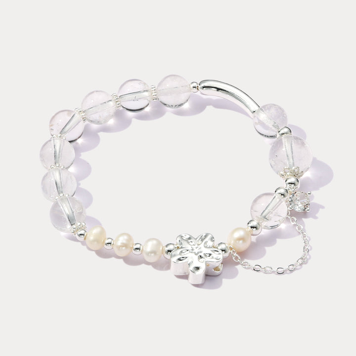 Clear Quartz Pearl Bracelet