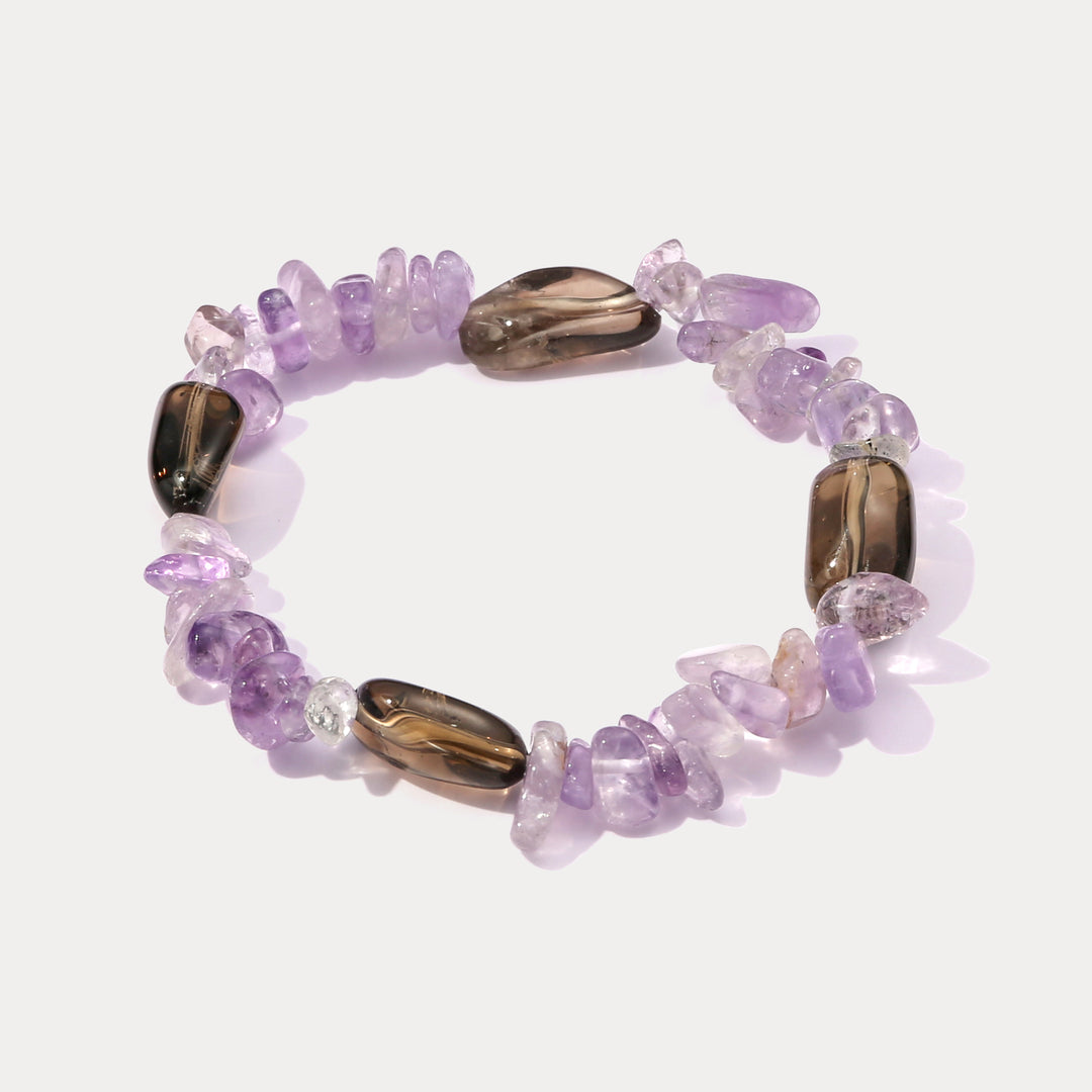 Amethyst Smoky Quartz Bracelet