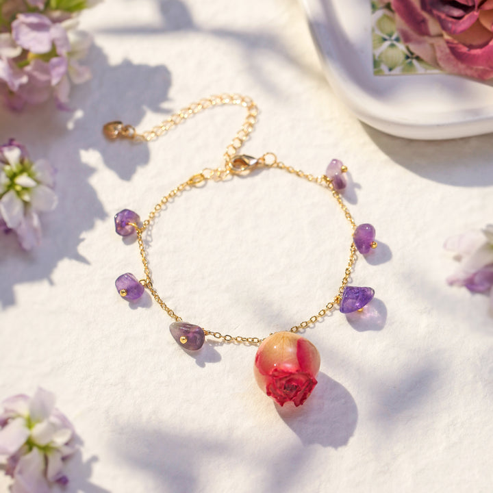 Dried Rose Amethyst Bracelet