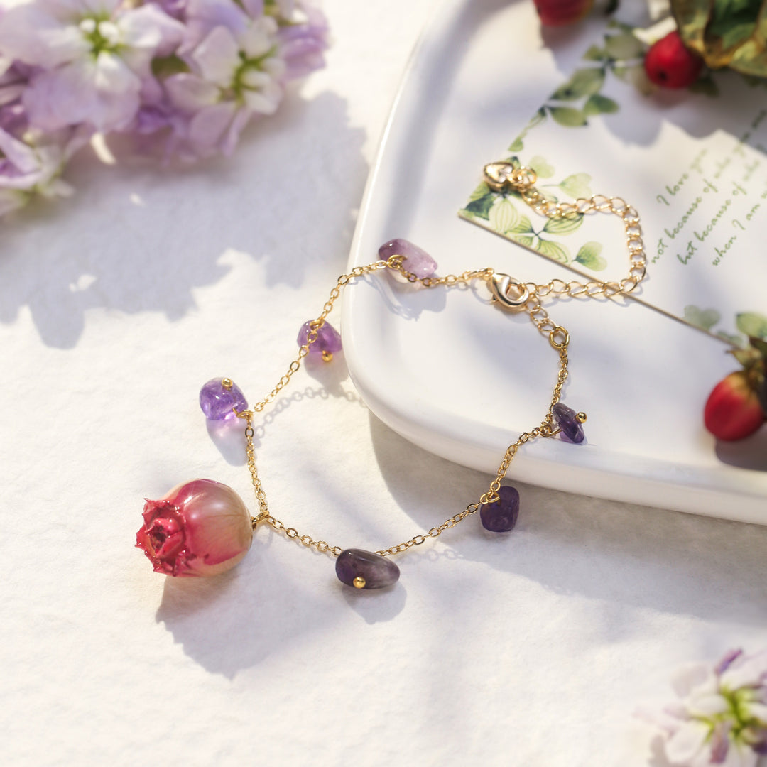 Dried Rose Amethyst Bracelet