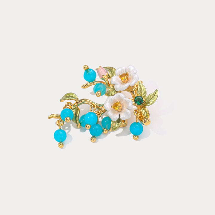 Blueberry Flower Brooch