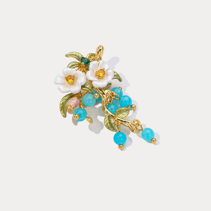Blueberry Flower Brooch