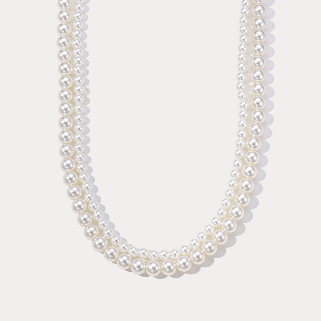 Selenichast Layered Pearl Necklace