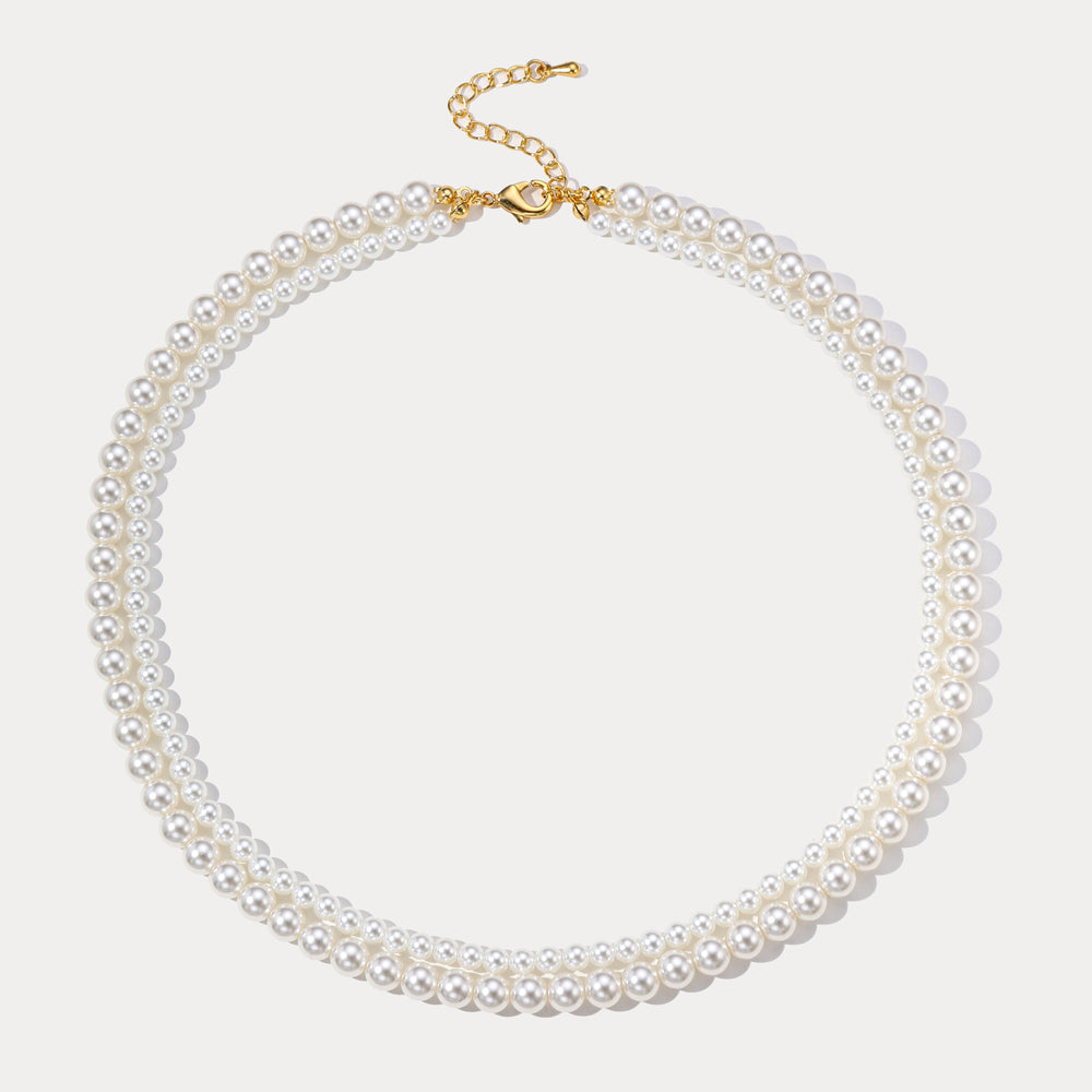 Selenichast Layered Pearl Necklace