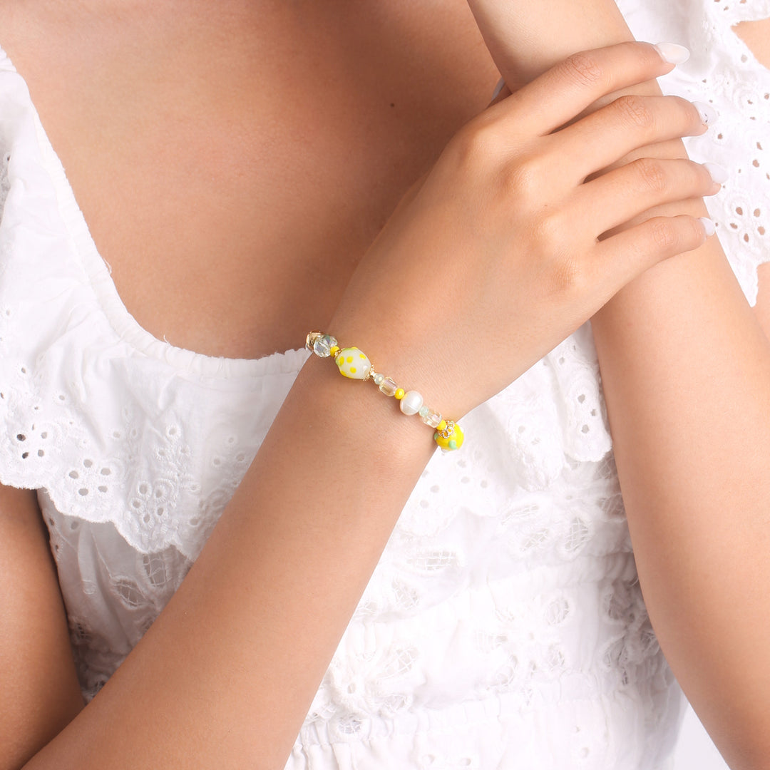 Bracciale in perline di lampone