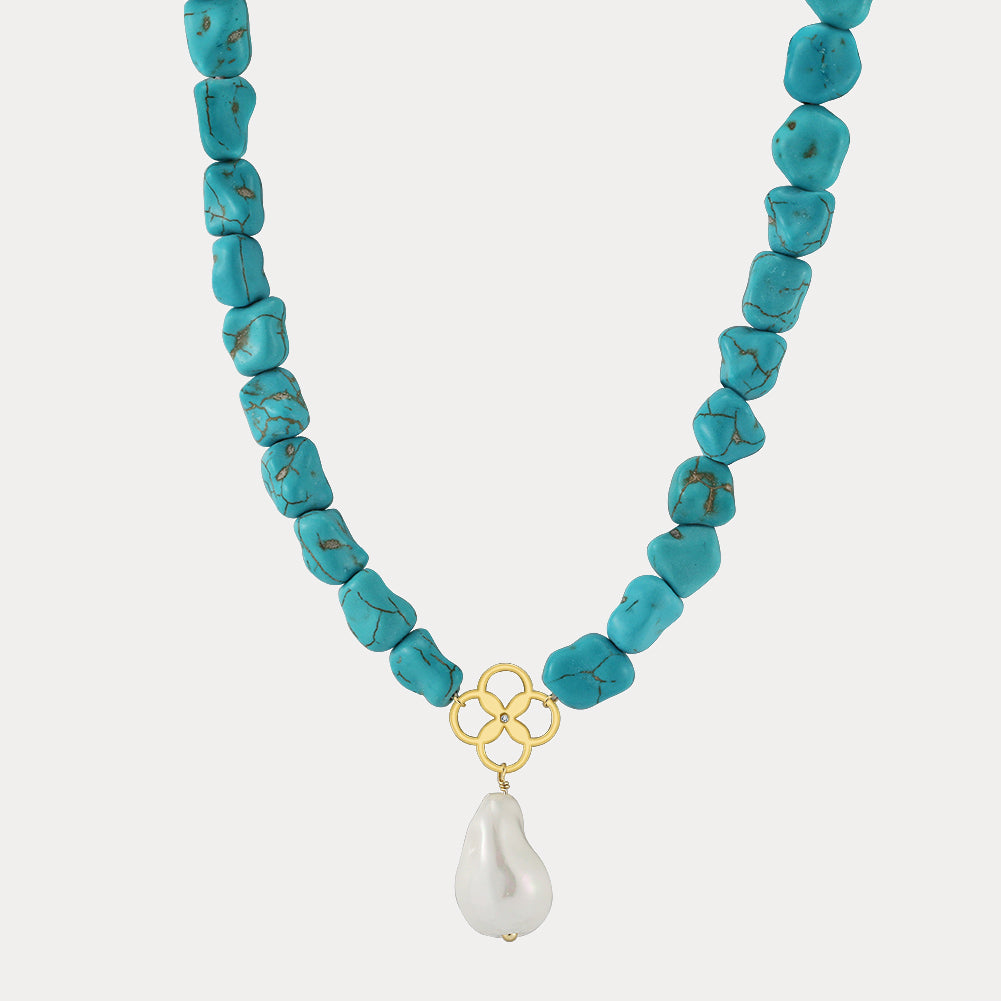 Turquoise deals & Pearl Pendant Necklace