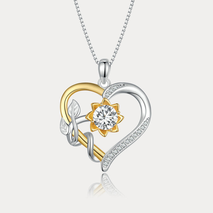 Collana del cuore di girasole moissanite