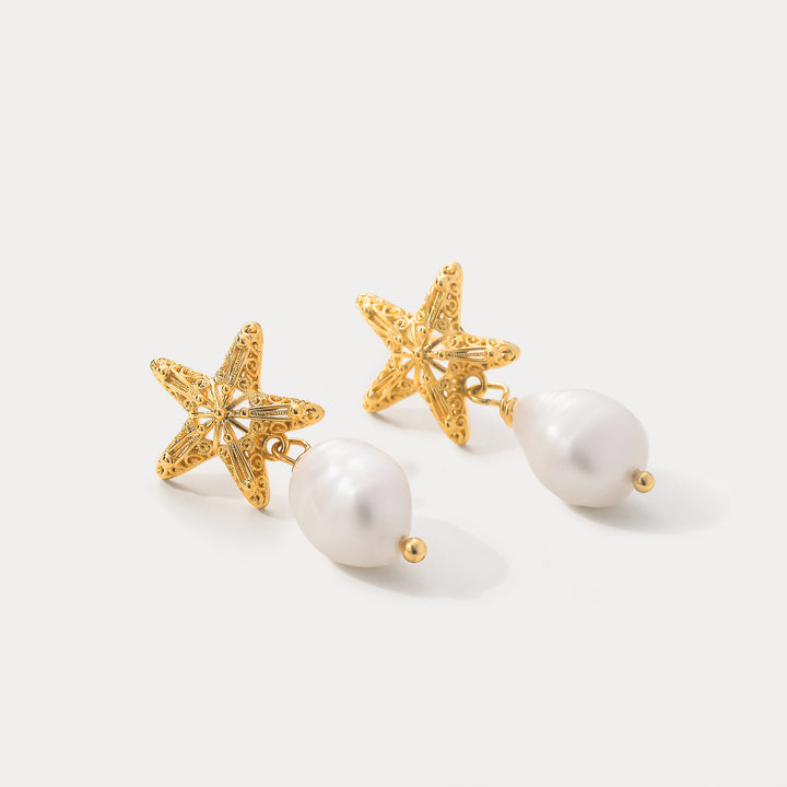 Starfish Pearl Earrings