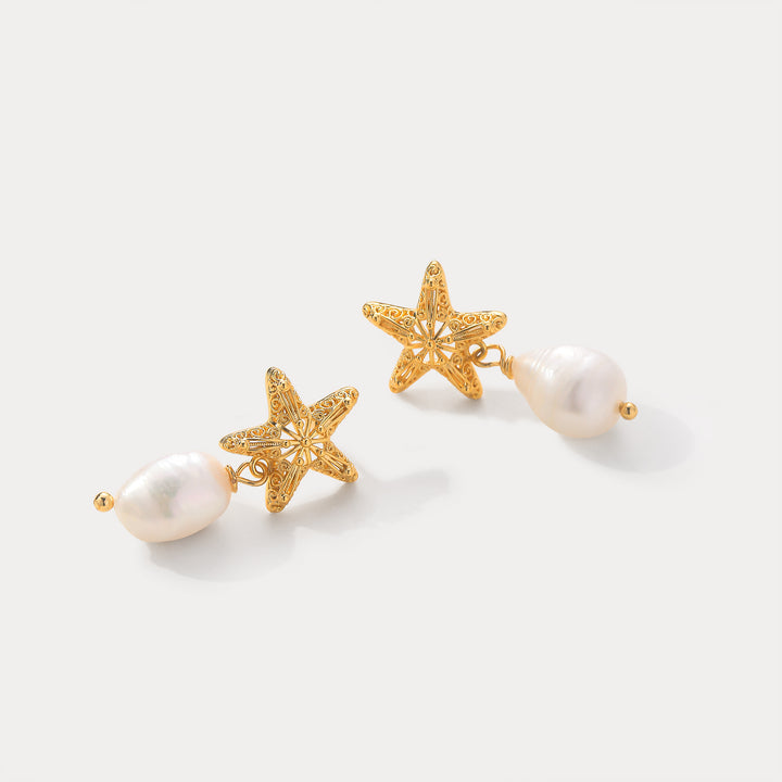 Starfish Pearl Earrings