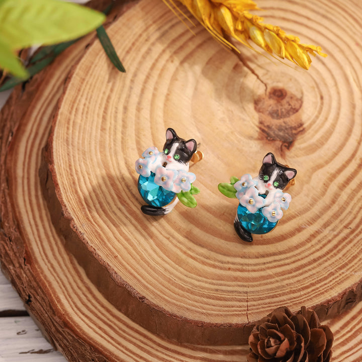 Kitten Sapphire Bloom Gemstone Earrings