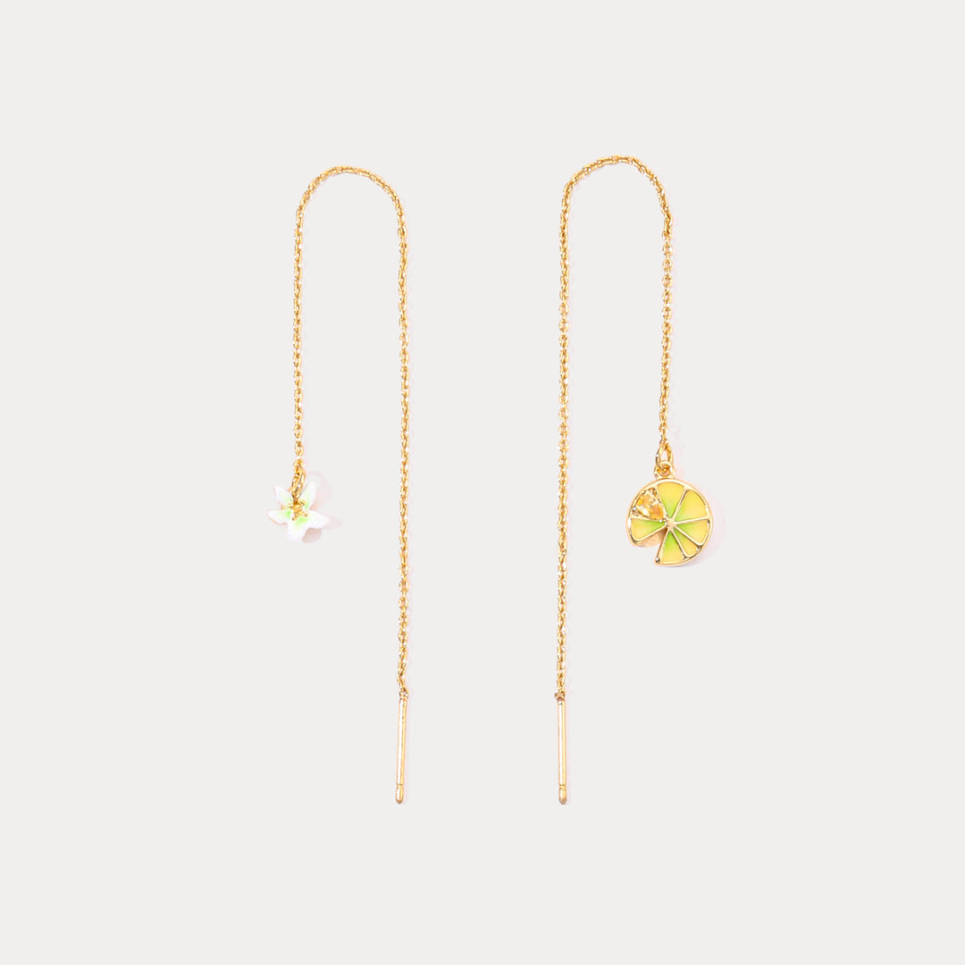 Selenichast Lemon Linear Drop Earrings