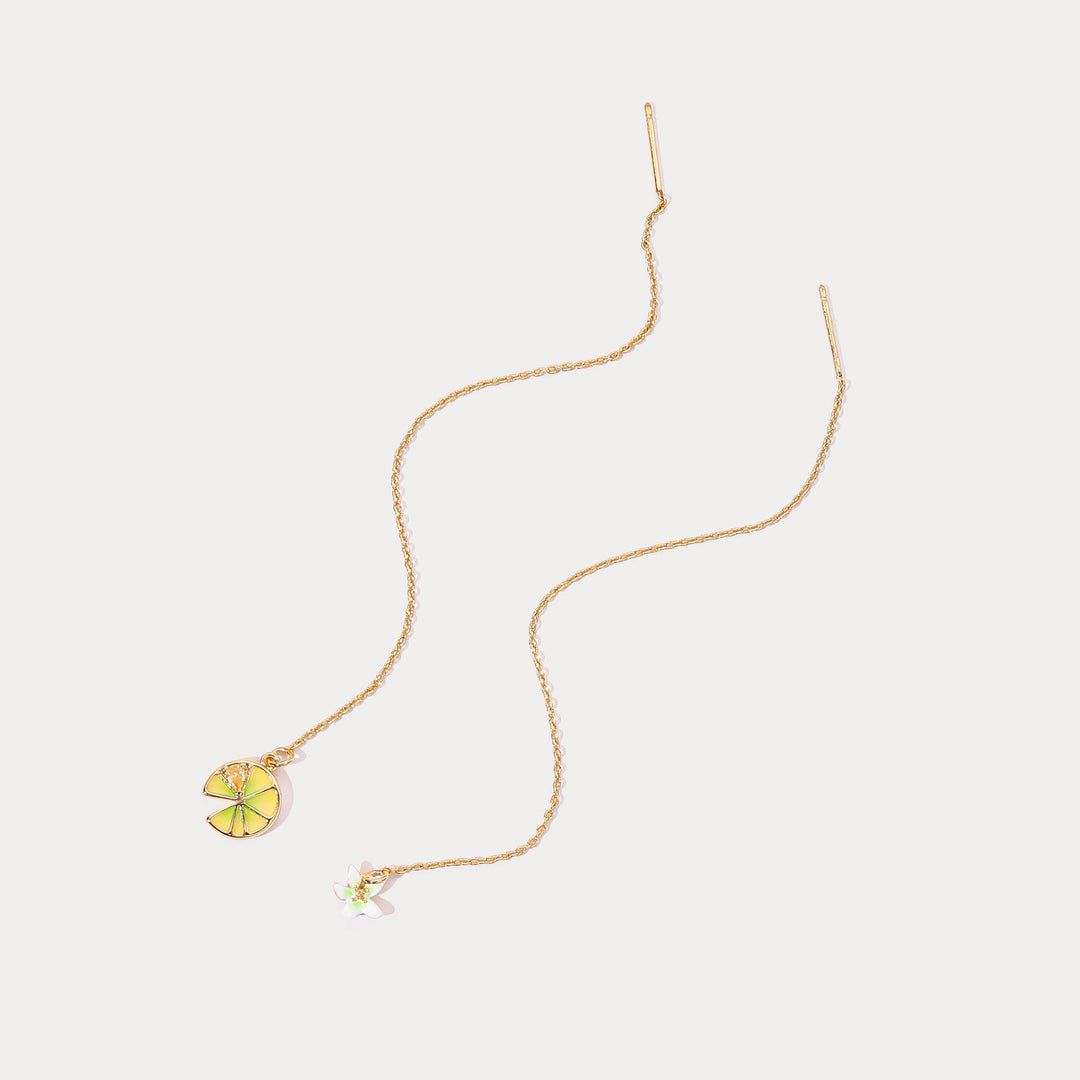 Lemon Linear Drop Earrings