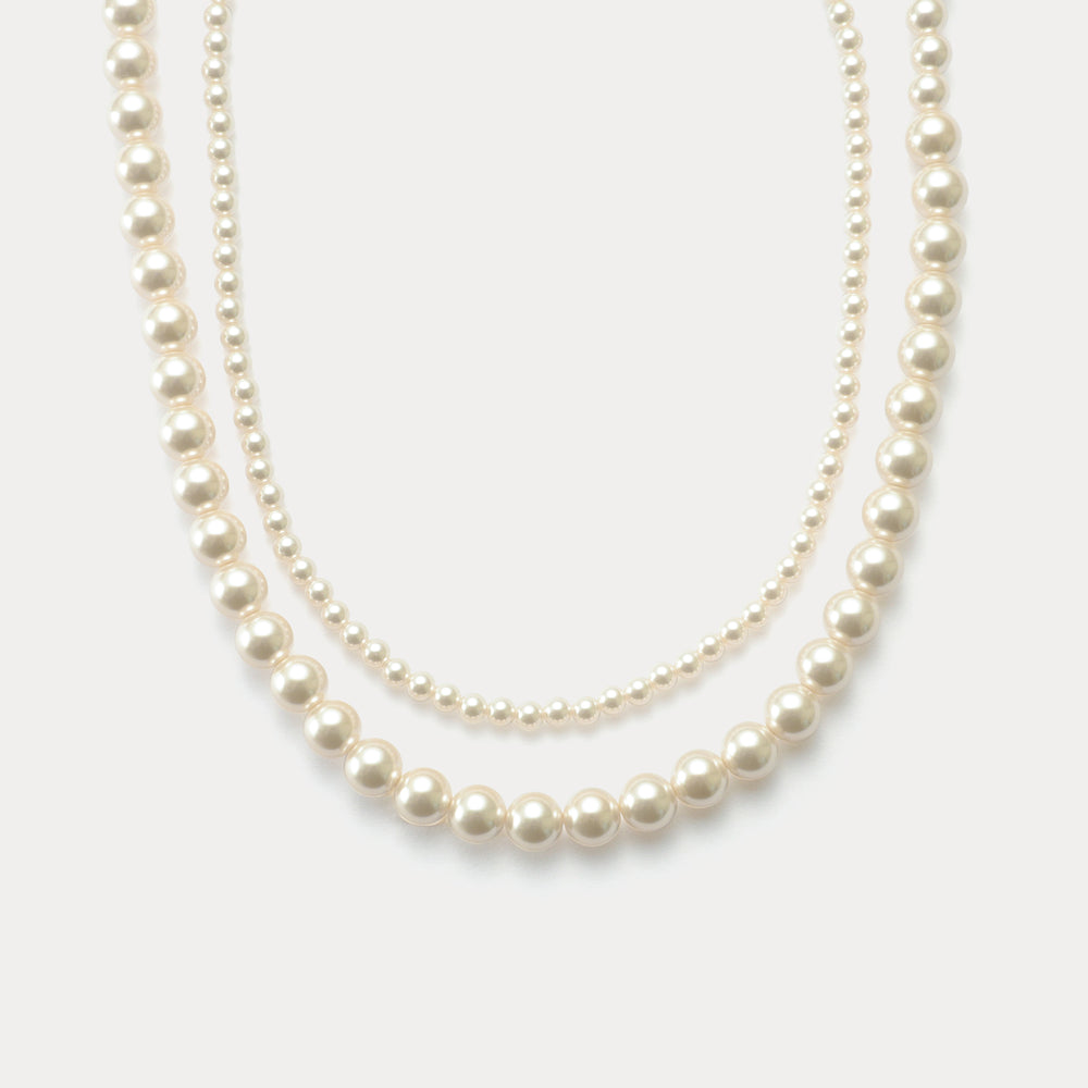 Selenichast Double Strand Pearl Necklace