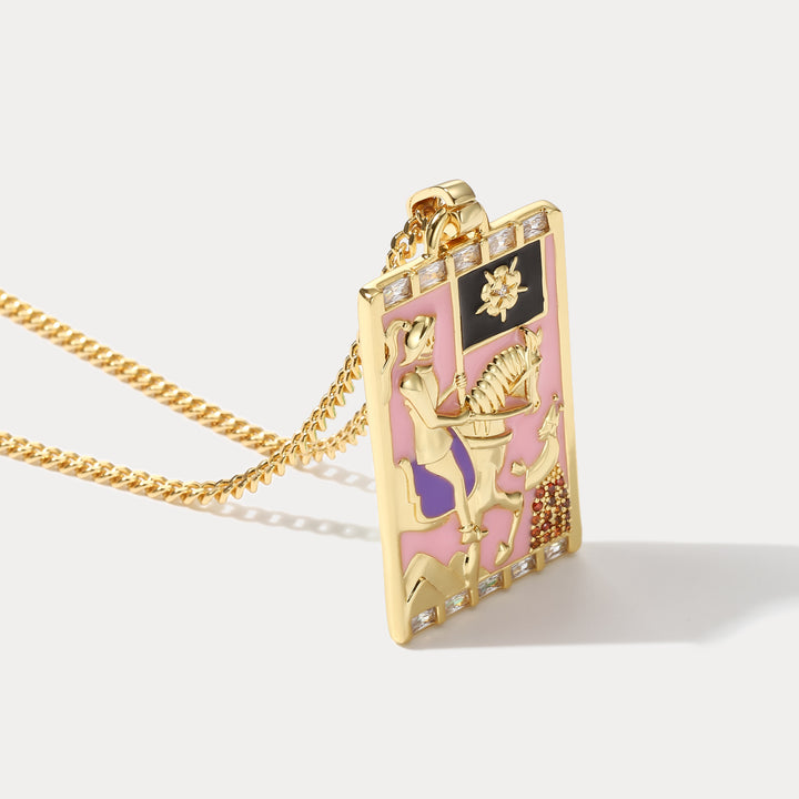 Death Tarot Card Astrology Necklace