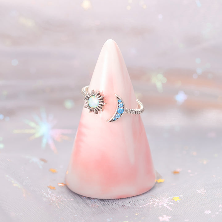Opal Sun & Moon Diamond Ring