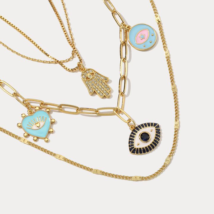 Evil Eye Hollow Necklace Jewelry