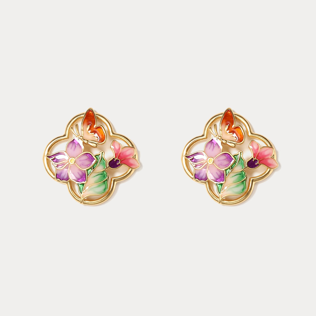 Selenichast Vintage Garden Butterfly Earrings