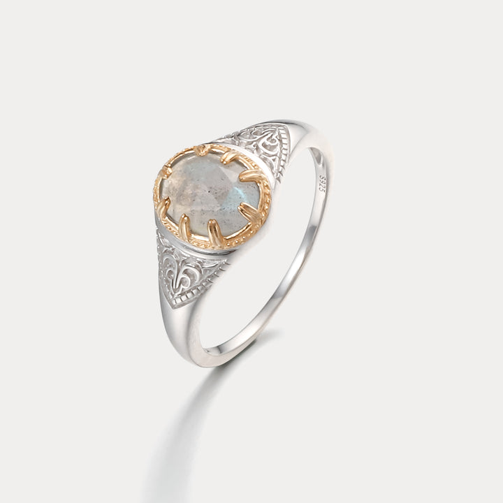 Labradorite Antique Gold Ring
