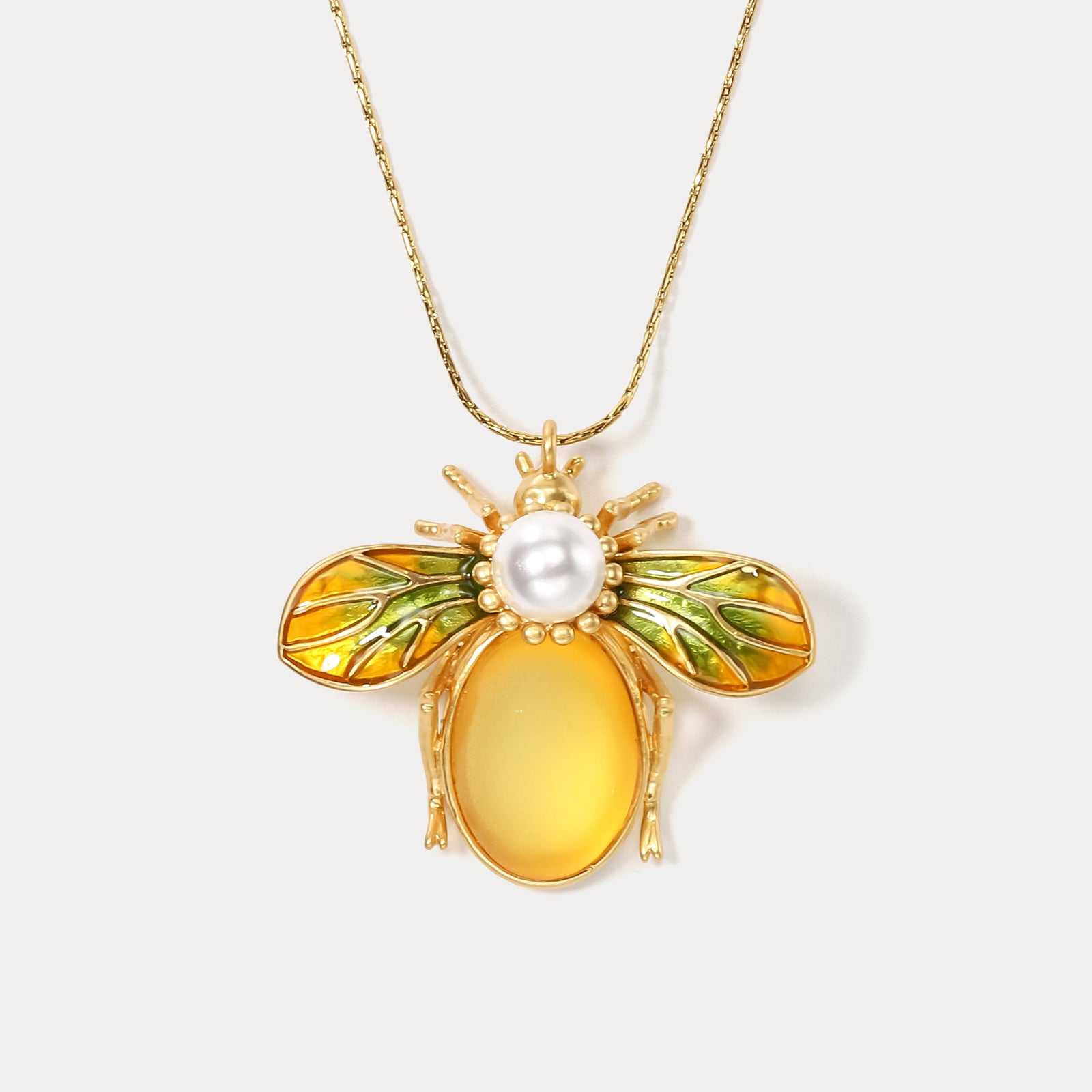 Selenichast Pearl Bee Necklace