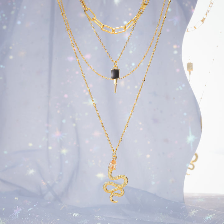 The Gate Of Hades Key Snake Necklace
