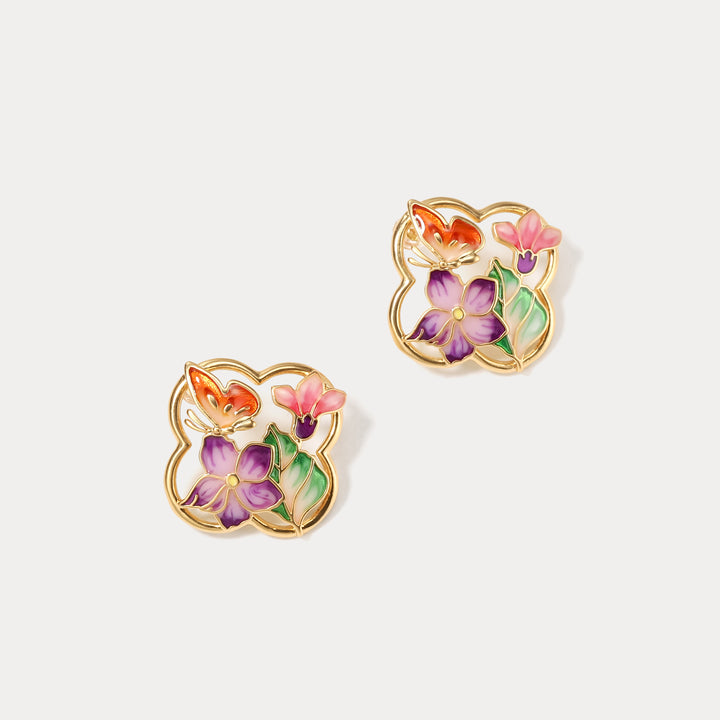 Vintage Garden Butterfly Stud Earrings