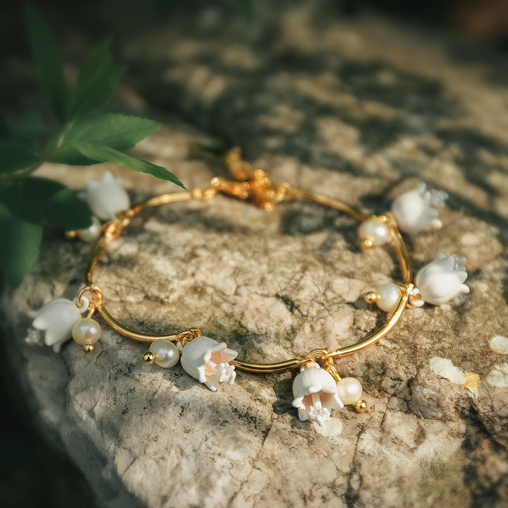 Lily Of The Valley Enamel Bracelet