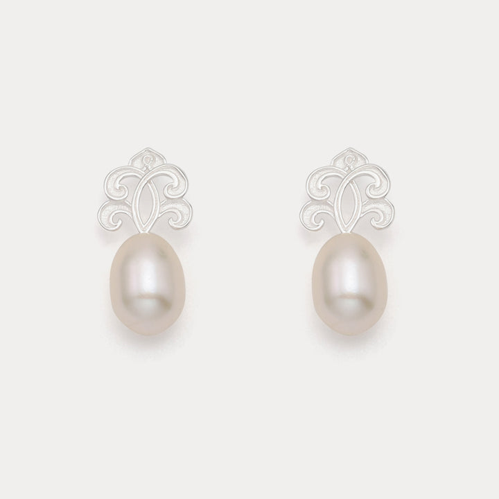 Pendientes de perlas de plata