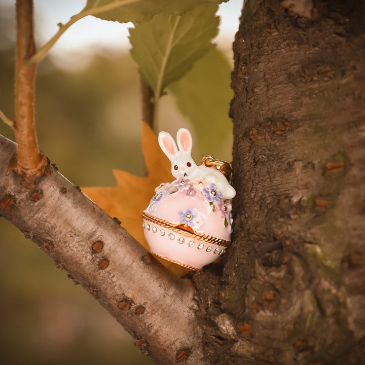 Rabbit Flower Box Pendant Necklace for girls